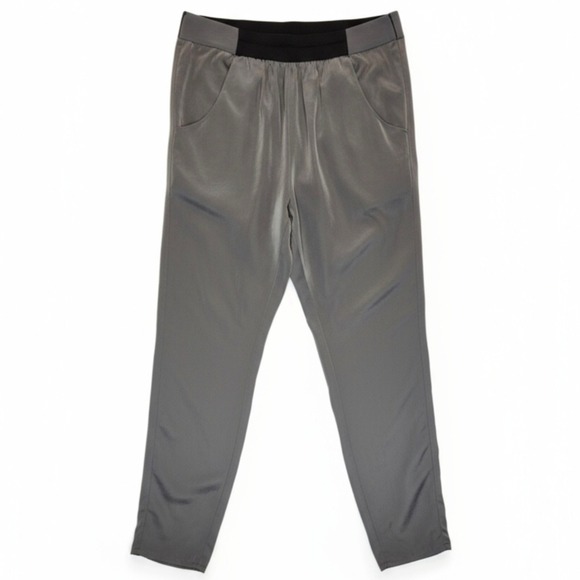 Zara Pants - ZARA High Rise Crop Pants Grey Pleated Ankle Zip Women Small Minimalist‎ Trouser